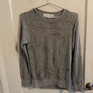 IRO Nona Gray Burnout Long Sleeved Pullover Top